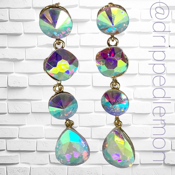 Jewelry - 🆕 Glamorous Multicolor Waterdrop Earrings Womens Beauty Pageant Ball Brand New